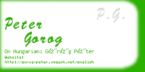 peter gorog business card